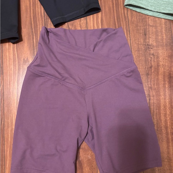 Women's Black, Green, and Purple Shorts Small - Picture 2 of 7